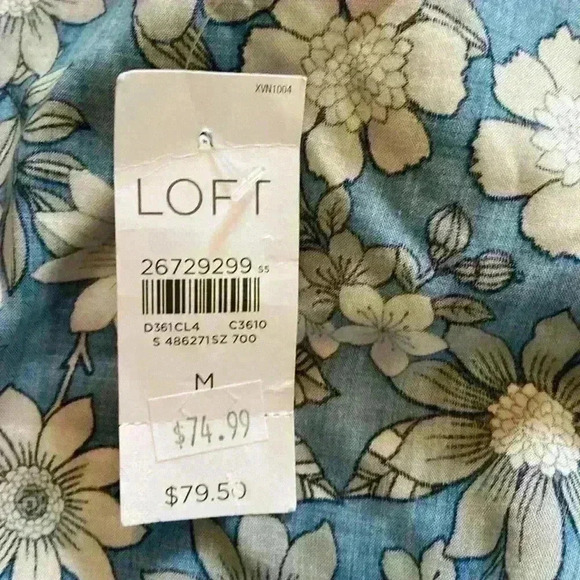 LOFT Ann Taylor Beach Swim Cover up Wrap Dress Size M Keyhole Floral Resortwear - Picture 7 of 7